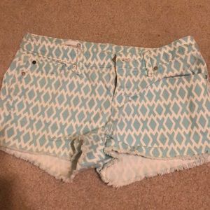 Printed Jean Shorts